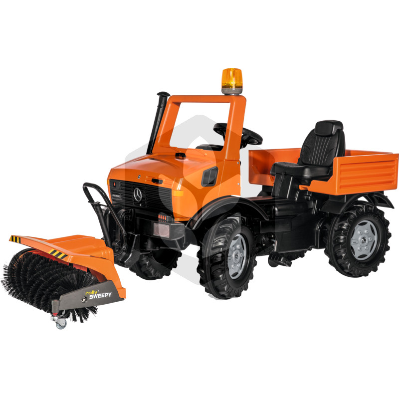 Utilaj Unimog Service Sweepy cu pedale portocaliu copii 3+ ani, 155 cm