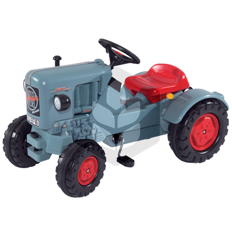 Mini Tractor cu pedale Eicher Diesel ED16, 0.88 m, argintiu, cu anvelope silentioase, pentru copii