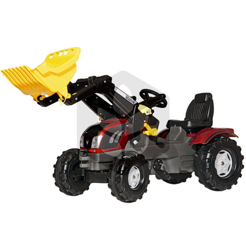 Mini Tractor cu pedale Valtra T163 cu incarcator, 1.42 m, negru, pentru copii