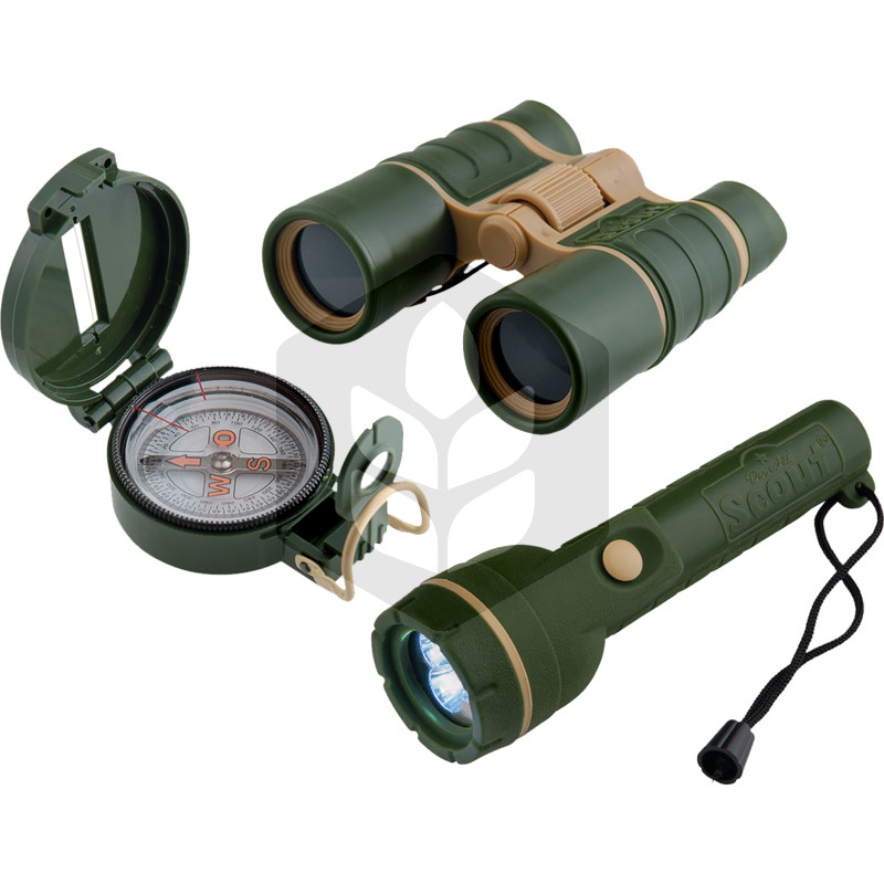 Set detectoare Scout 3-buc., lanterna cu 3 LEDuri luminoase, geam de observare cu focusare sensibila si compas usor lizibil