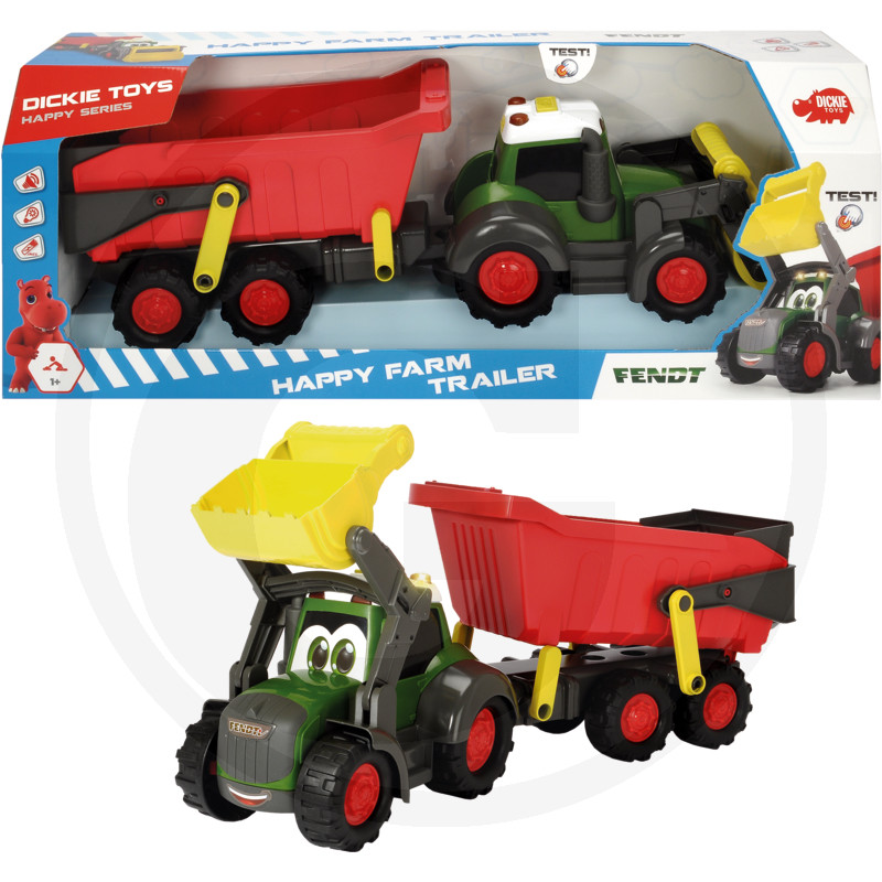 Tractor cu remorca basculanta Happy Farm Trailer, 65 cm