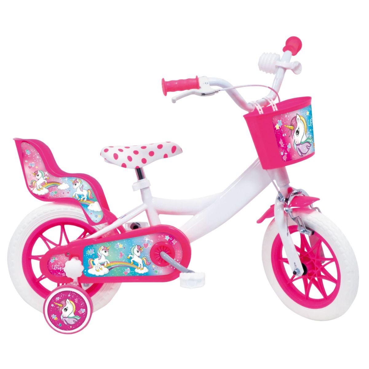 Jucarii exterior - Bicicleta pentru copii cu roti ajutatoare 12'' UNICORN DELUXE, hectarul.ro