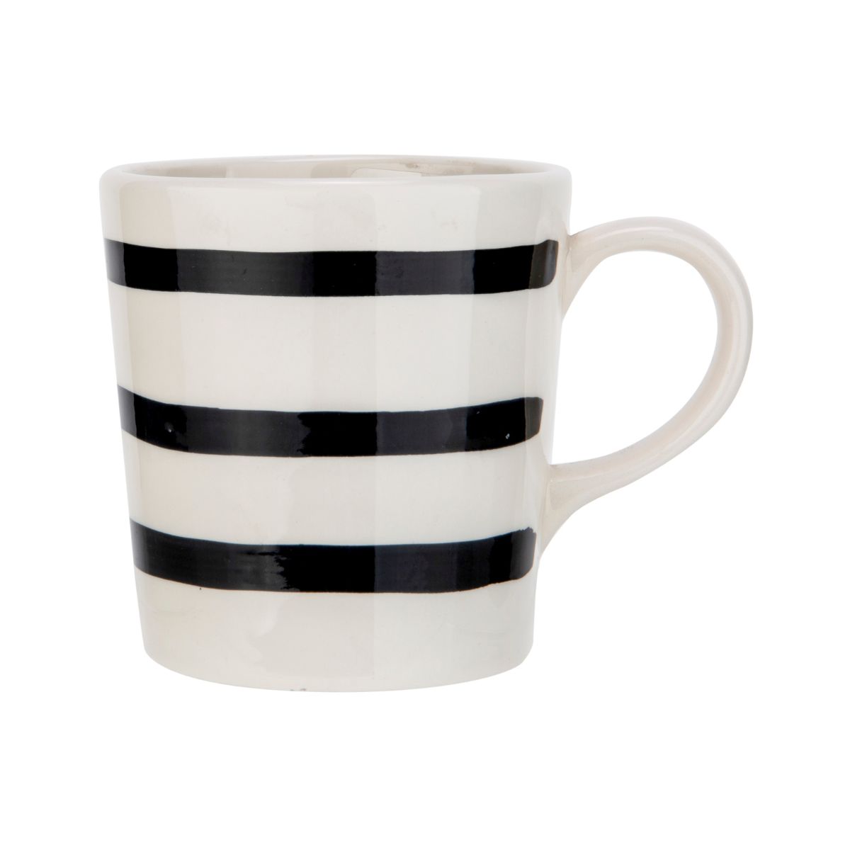Bucatarie - Cana alb/negru din material ceramic 36cl Black Bands Cosy&Trendy, hectarul.ro