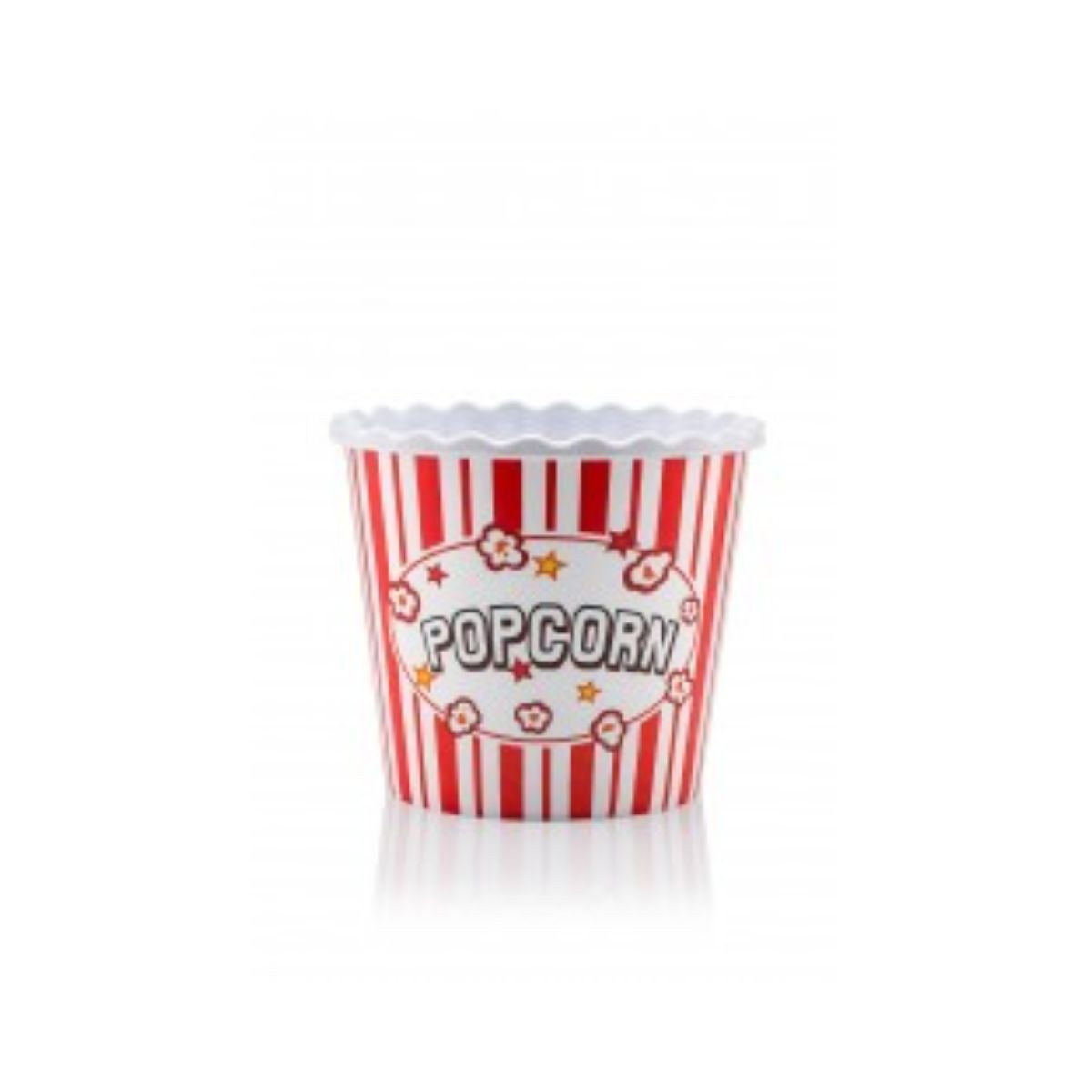 Bucatarie - Cutie din plastic, pentru popcorn/snacks, 17 x 17 x 15.30 cm, 2.20 l, alb/rosu, hectarul.ro