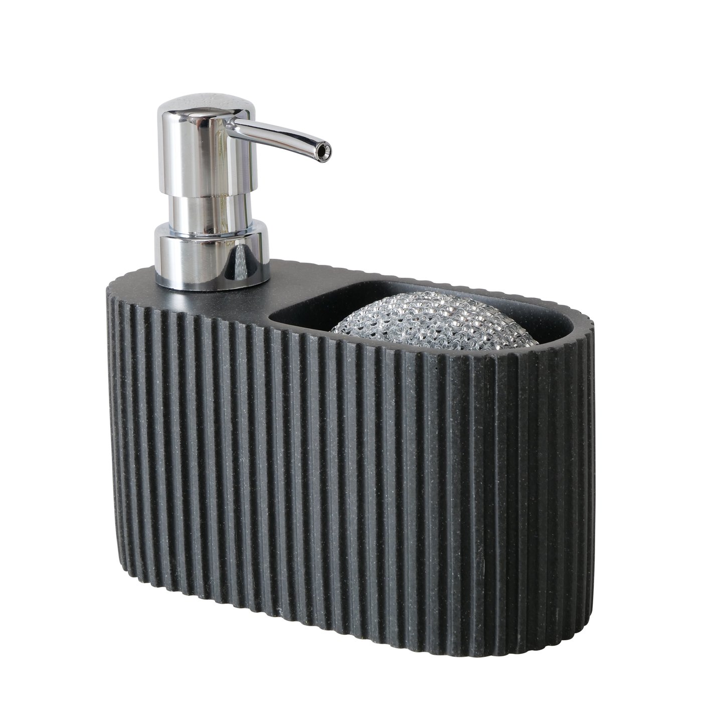 Bucatarie - Dispenser detergent lichid cu suport burete, negru, din plastic,  Jiro Boltze, hectarul.ro