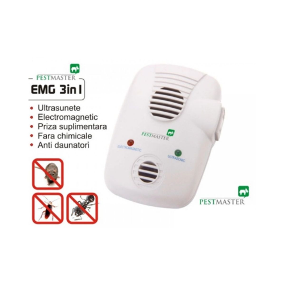 Aparate si dispozitive - Dispozitiv electronic PestMaster EMG 3 IN 1 (200 mp) Ultrasunete si Unde Electromagnetice, hectarul.ro