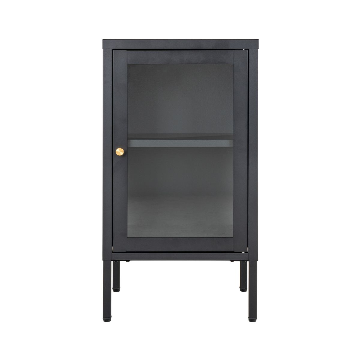 Mobilier interior - Dulapior negru din otel si sticla 70 cm inaltime Dalby House Nordic, hectarul.ro