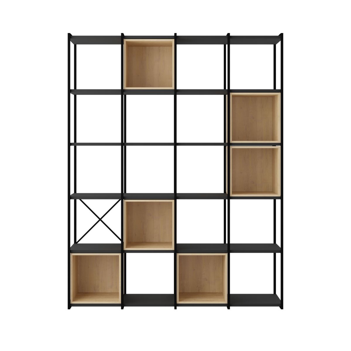 Mobilier interior - Etajera negru / maro din PAL melaminat 179x139 cm Vale Decortie, hectarul.ro