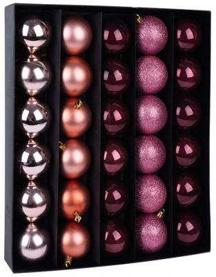Decoratiuni de Craciun - Globuri de Crăciun MagicHome, 30 buc, aramiu-roz, 6 cm, hectarul.ro