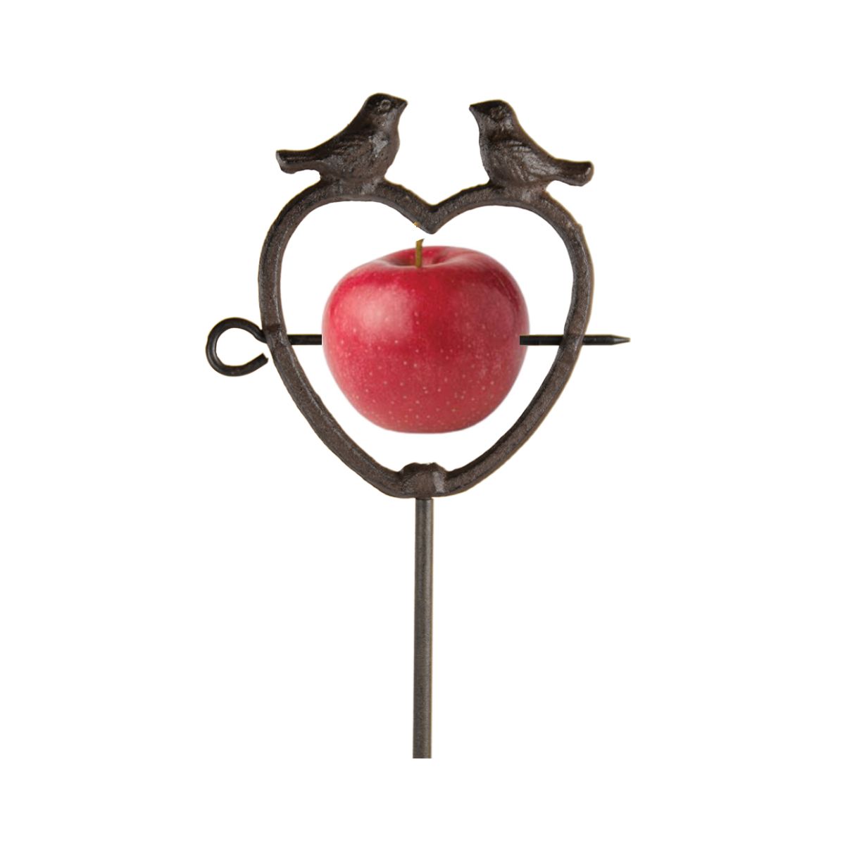 Decoratiuni exterior - Hranitoare pentru pasari ruginie din oțel turnat Heart on Stick Esschert Design, hectarul.ro