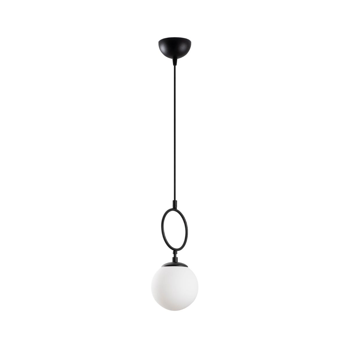 Mobilier interior - Lustra alb/negru din metal si sticla Ø15 cm Ring, hectarul.ro