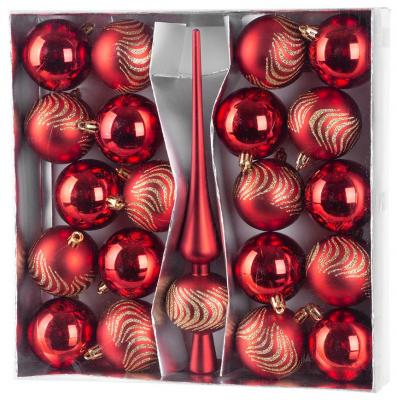 Decoratiuni de Craciun - MagicHome Globuri de Craciun, set, 21 buc, 6 cm, roșu, hectarul.ro