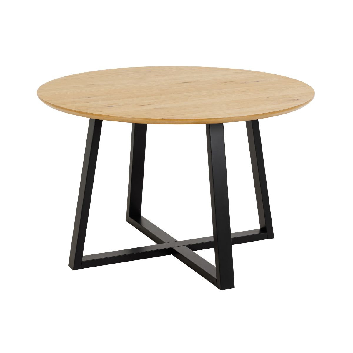 Mobilier interior - Masa de dining rotunda, maro/negru, din MDF furniruit Ø120 cm Malika Actona, hectarul.ro