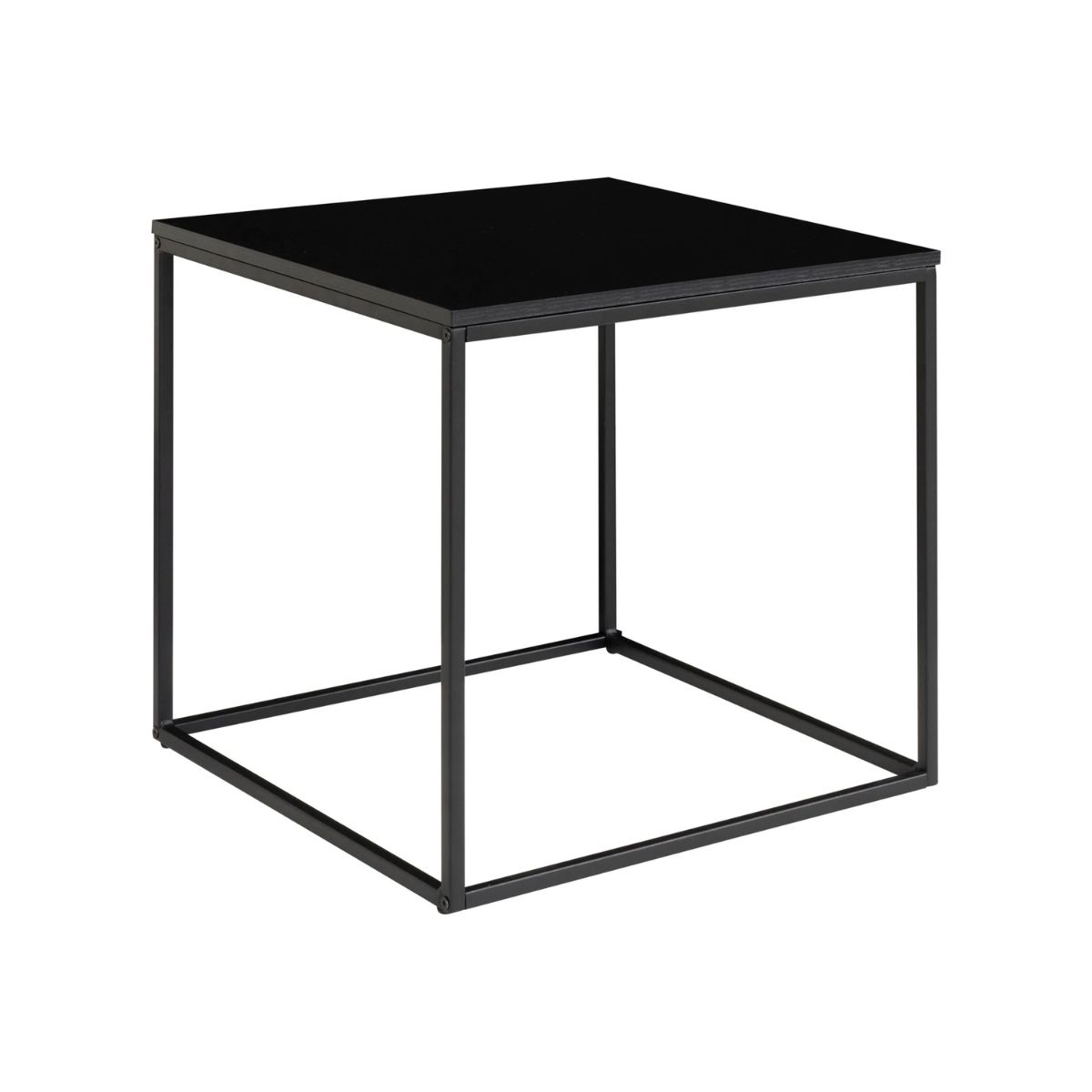 Mobilier interior - Masuta de cafea neagra din otel si PAL melaminat 45x45 cm Vita House Nodic, hectarul.ro