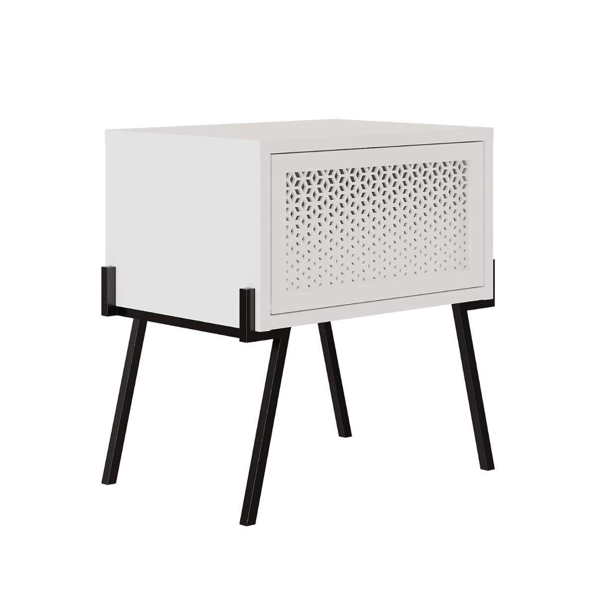 Mobilier interior - Noptiera alba din PAL melaminat Naive Decortie, hectarul.ro