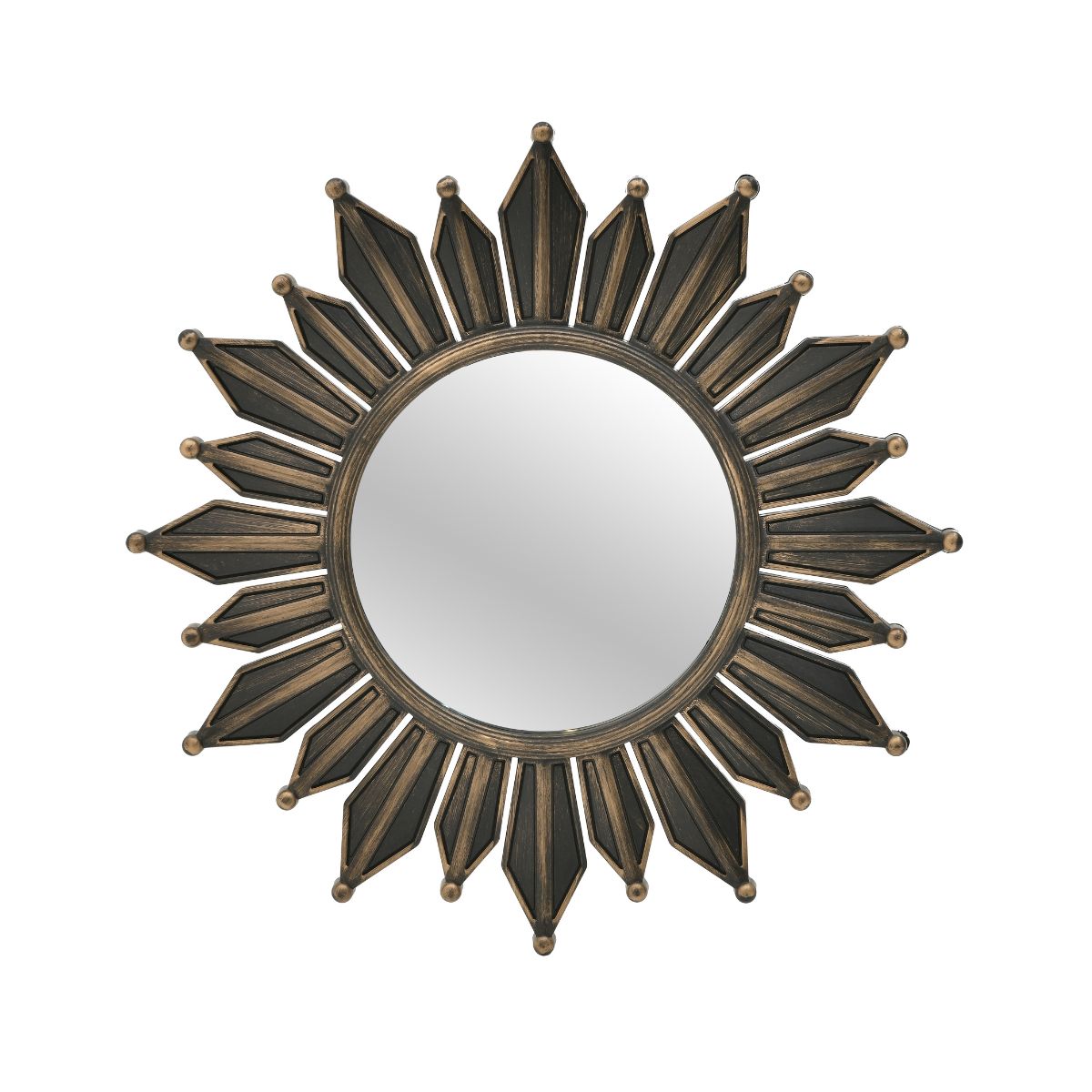 Decoratiuni de interior - Oglinda auriu antichizat/negru Φ60 cm Inart, hectarul.ro
