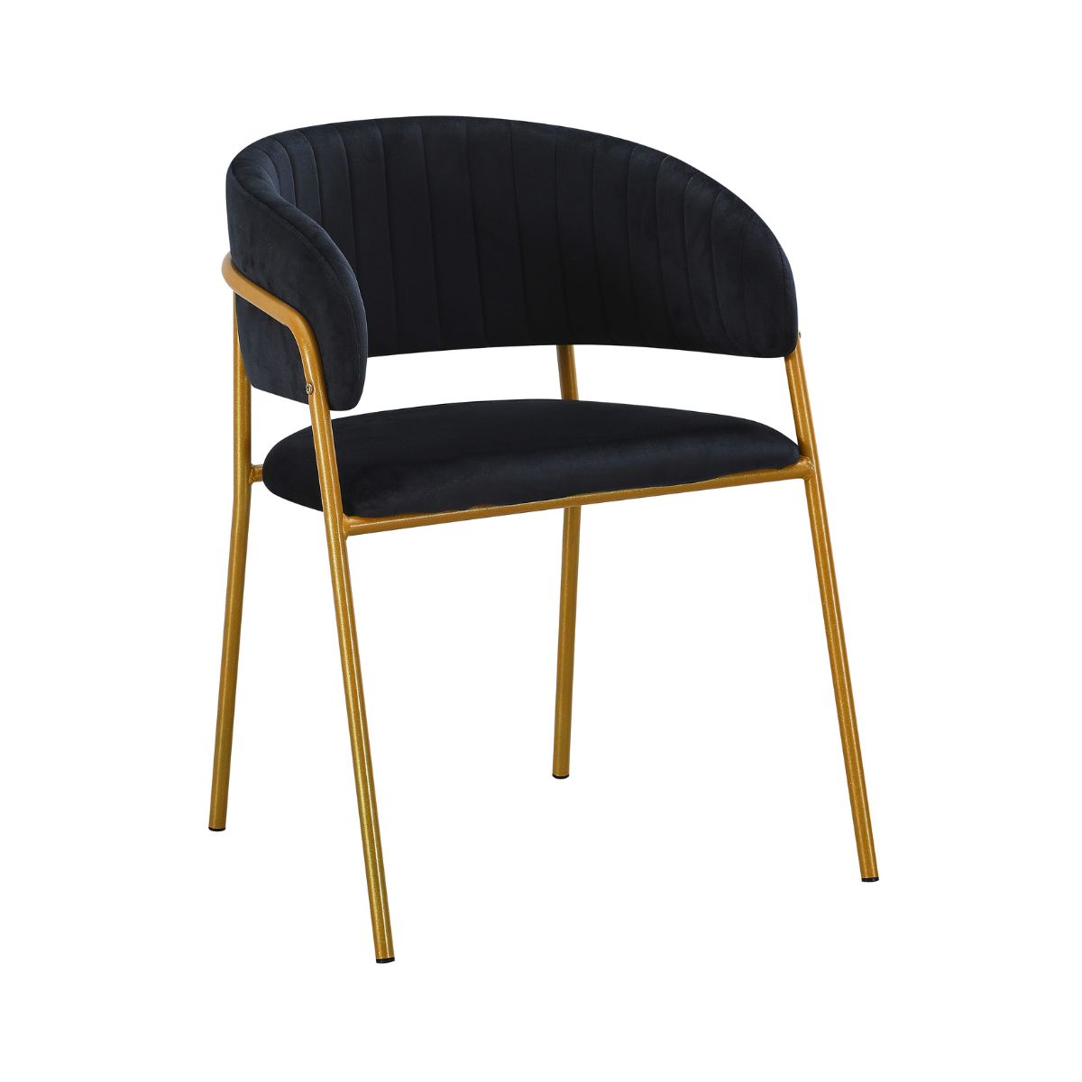 Mobilier interior - Pachet 3+1 Scaun de living negru din catifea poliester si metal Golden Gala, hectarul.ro