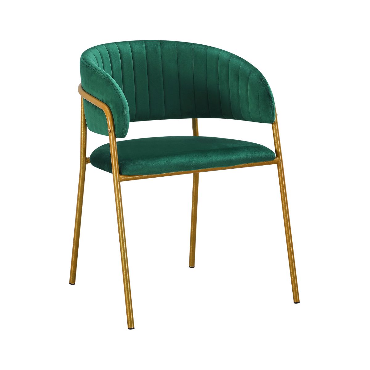 Mobilier interior - Pachet 3+1 Scaun de living verde din catifea poliester si metal Golden Gala, hectarul.ro