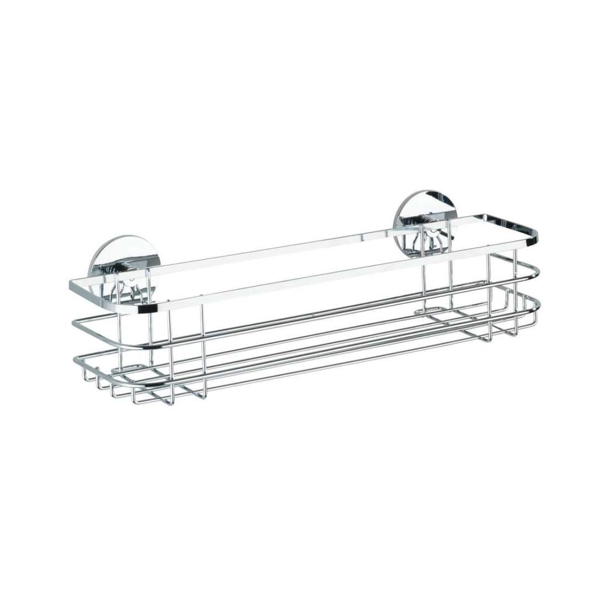 Baie - Polita argintie din inox pentru accesorii de baie 38 x 11 x 10,5 cm Maxi Wenko, hectarul.ro