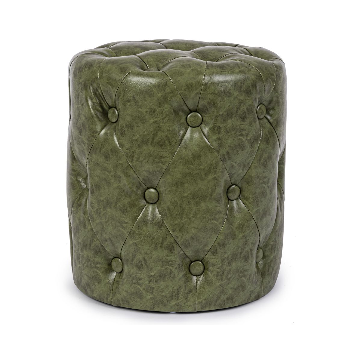Mobilier interior - Pouf verde din piele sintetica Ø34cm Batilda Bizzotto, hectarul.ro
