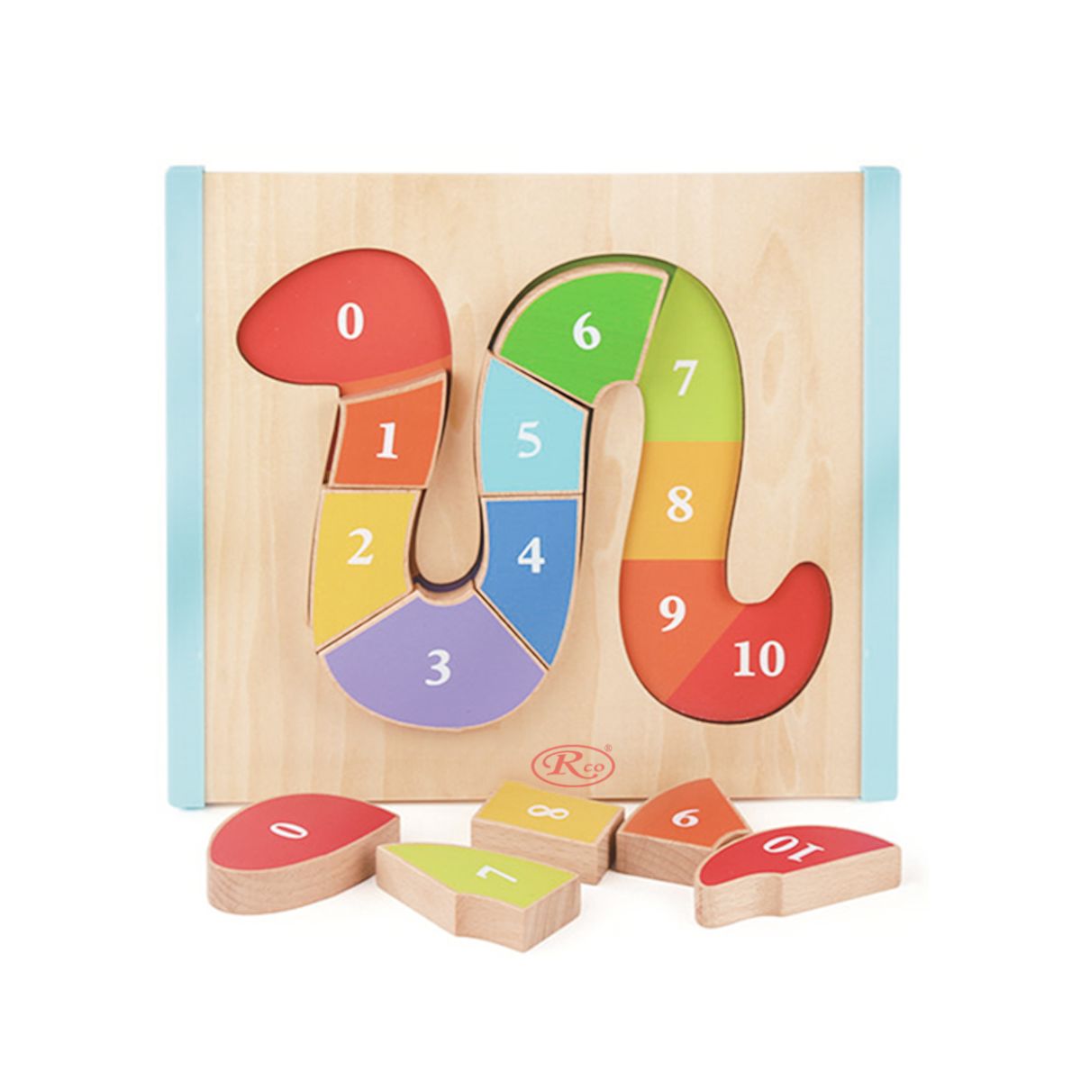 Jucarii interior - Puzzle 3D Montessori din lemn cu 10 piese, WD 2065, hectarul.ro