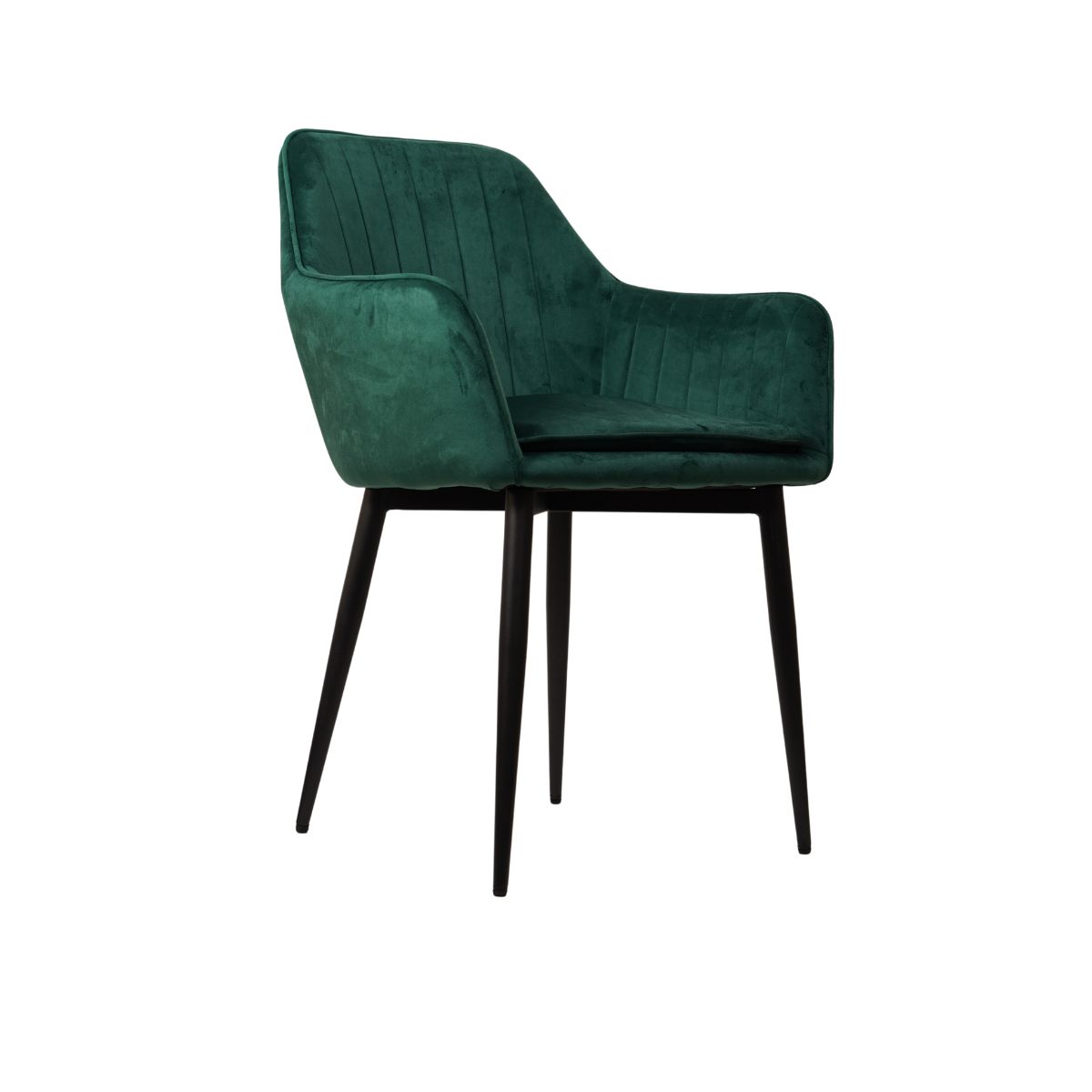 Mobilier interior - Scaun dining, verde smarald, tapiserie catifea si cadru metalic, fix, 60x84x61 cm, hectarul.ro