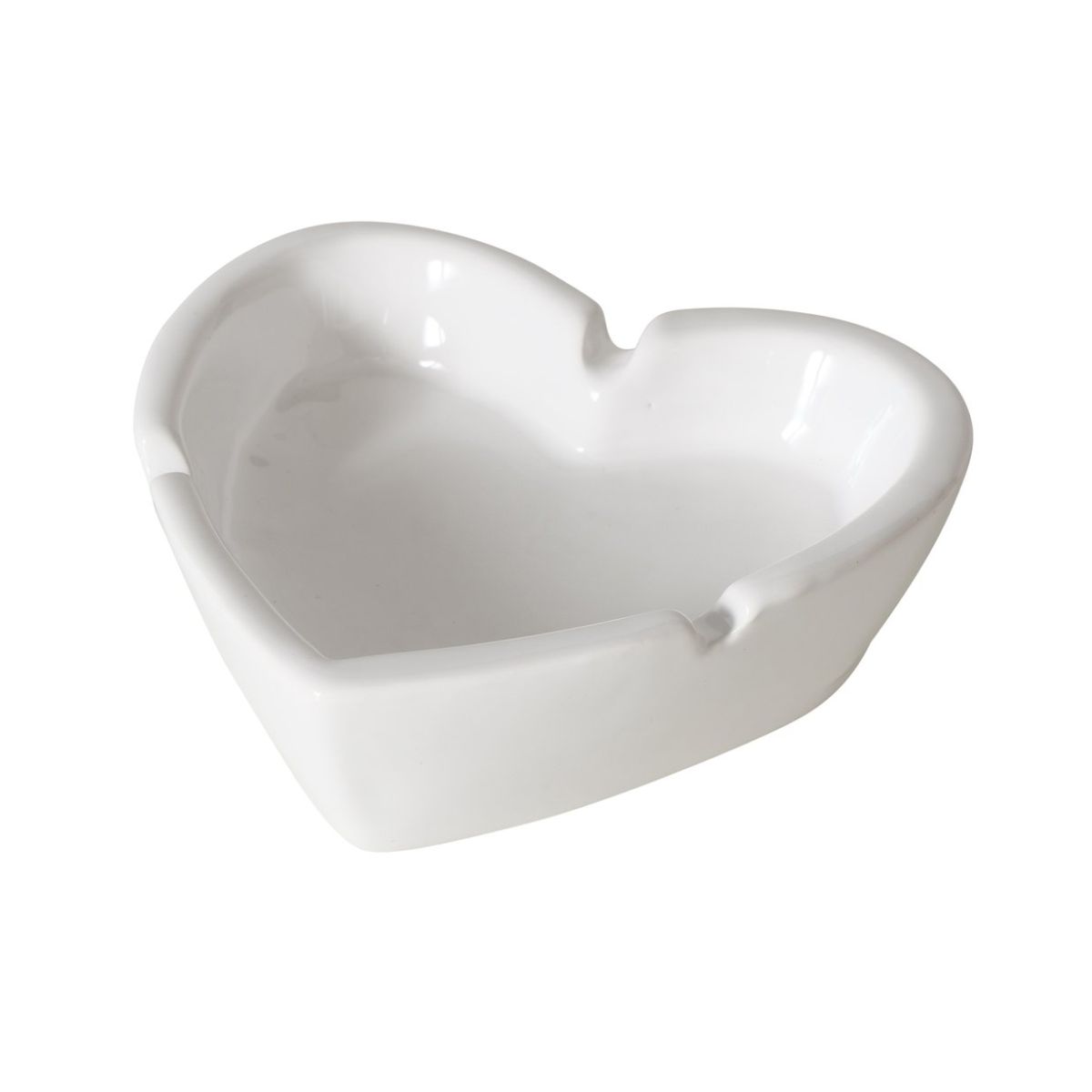 Decoratiuni de interior - Scrumiera alba din ceramica Heart Boltze, hectarul.ro