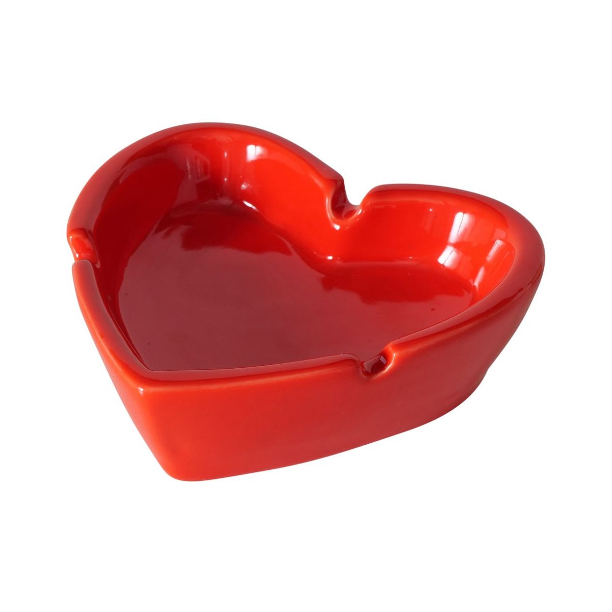 Decoratiuni de interior - Scrumiera rosie din ceramica Heart Boltze, hectarul.ro