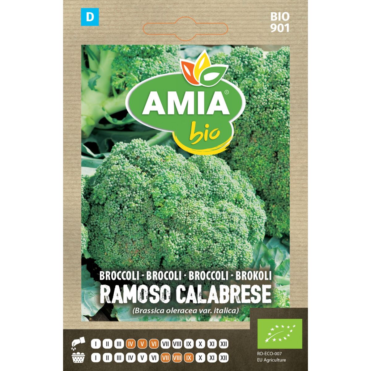 Seminte de legume HOBBY - Seminte Broccoli Ramoso Calabrese BIO AMIA 2.5gr, hectarul.ro