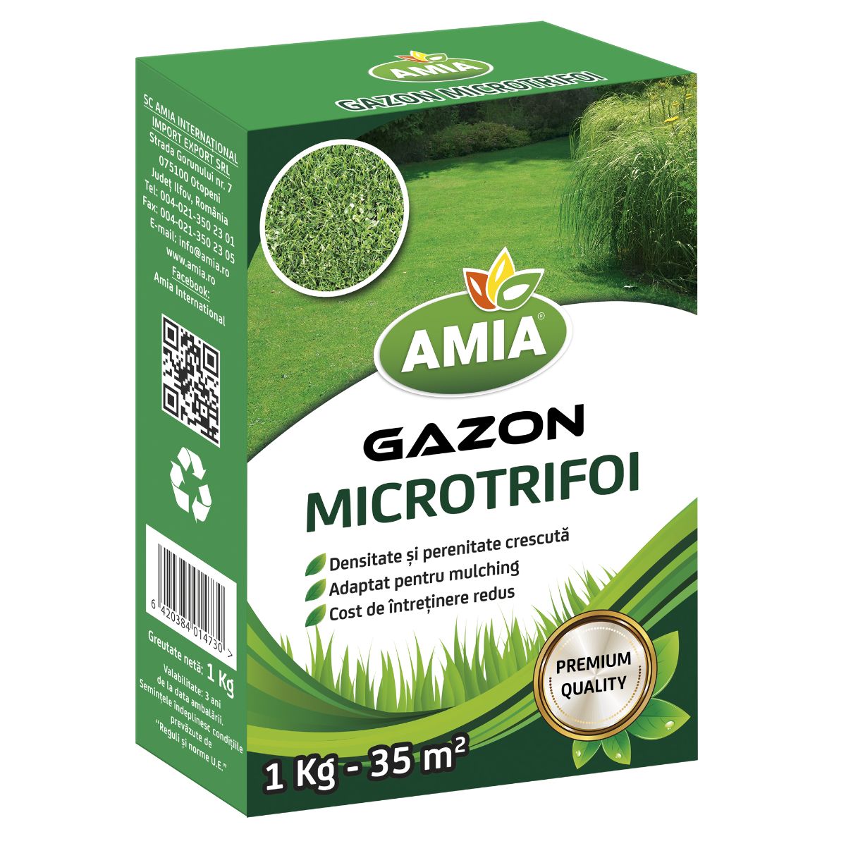 Seminte gazon - Seminte Gazon MICROTRIFOI AMIA 1 Kg, hectarul.ro