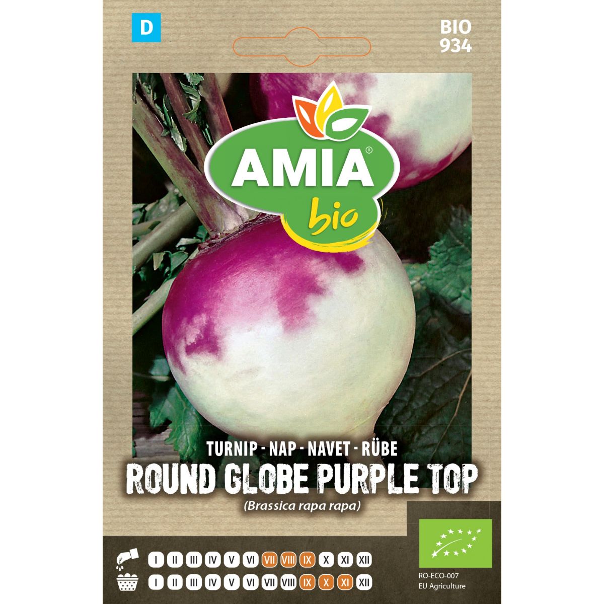 Seminte de legume HOBBY - Seminte Nap Globe Purple Top BIO AMIA 1gr, hectarul.ro
