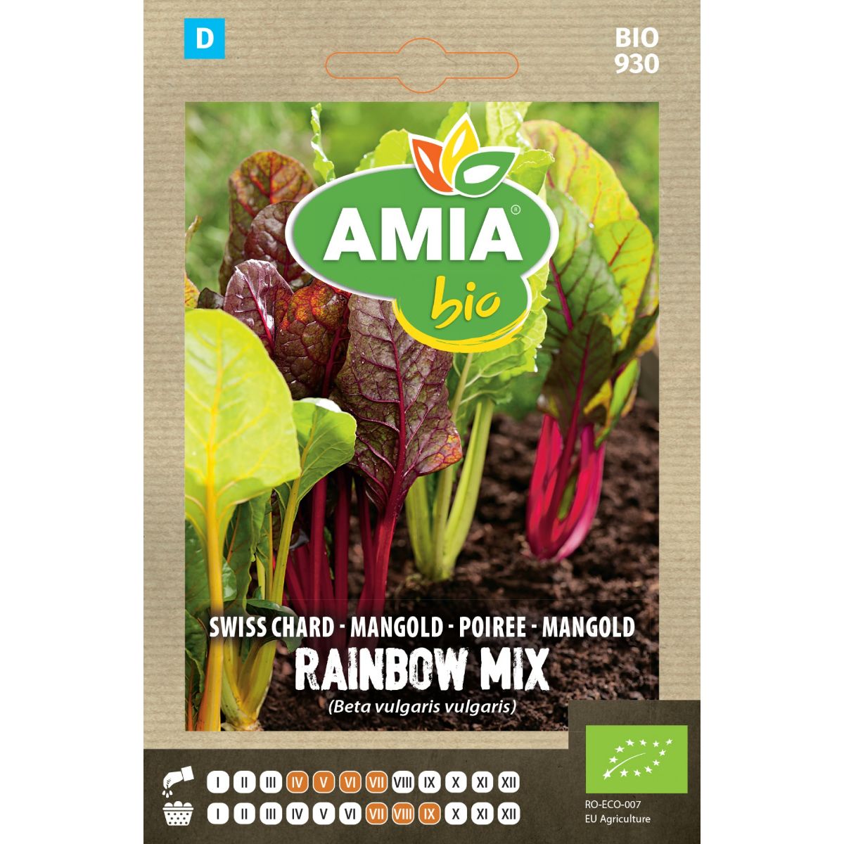 Sfecla Rosie - Seminte Sfecla Mangold Rainbow Mix BIO AMIA 1gr, hectarul.ro