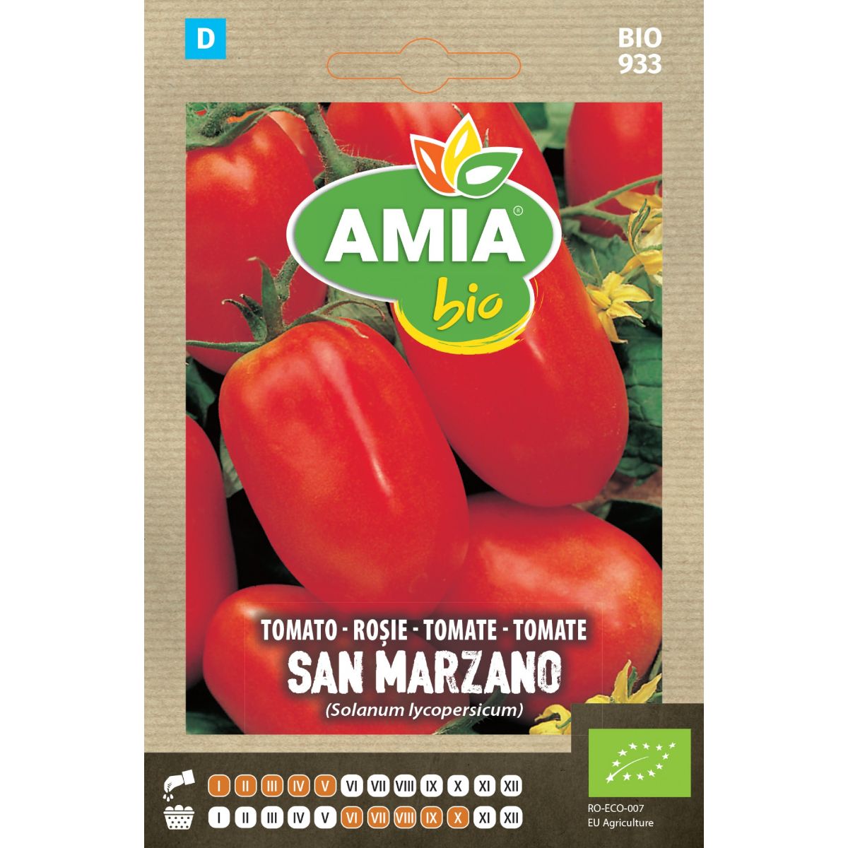 Tomate - Seminte Tomate San Marzano BIO AMIA 0.15gr, hectarul.ro