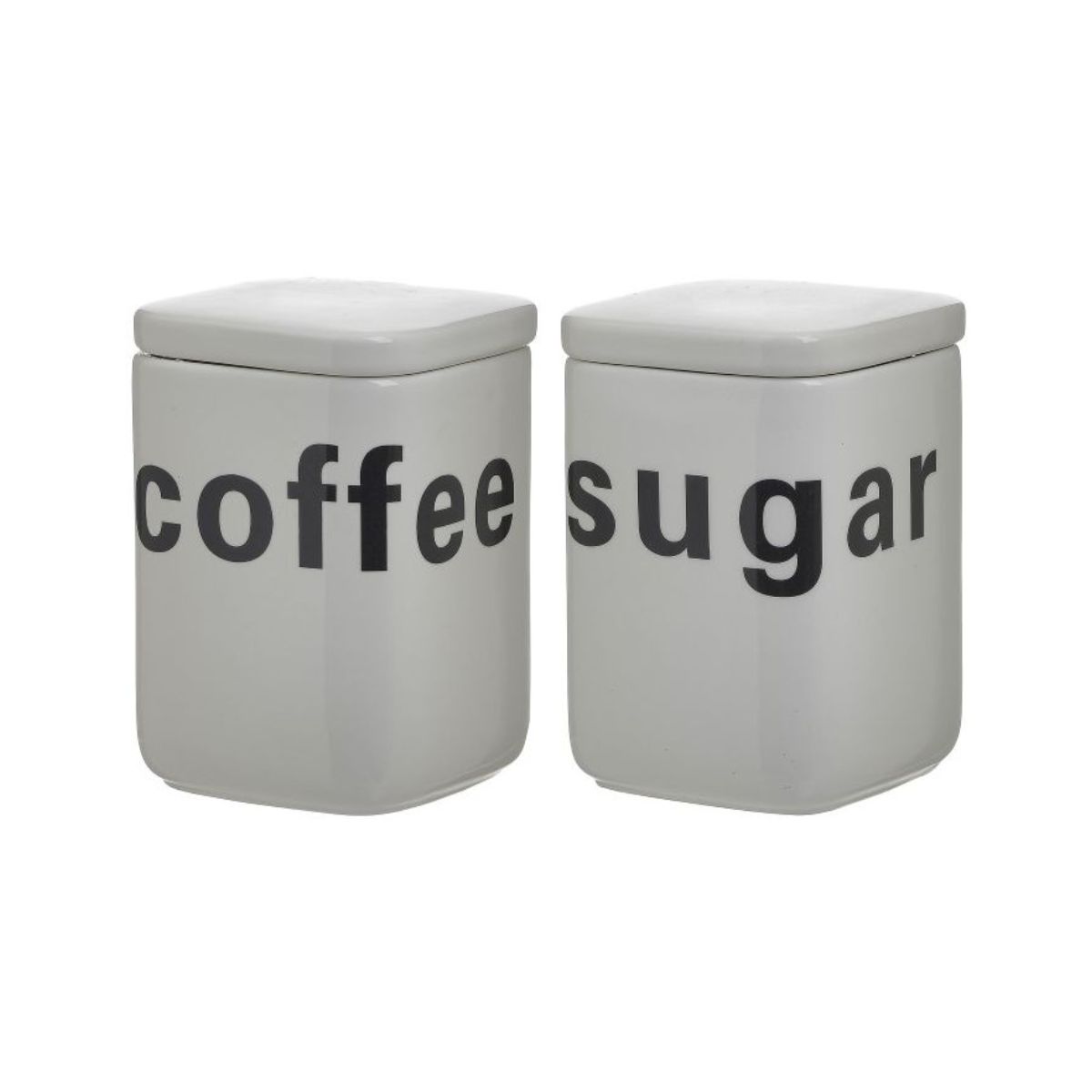 Bucatarie - Set 2 recipiente de depozitare cafea / zahar din portelan 10X10X15 cm Inart, hectarul.ro