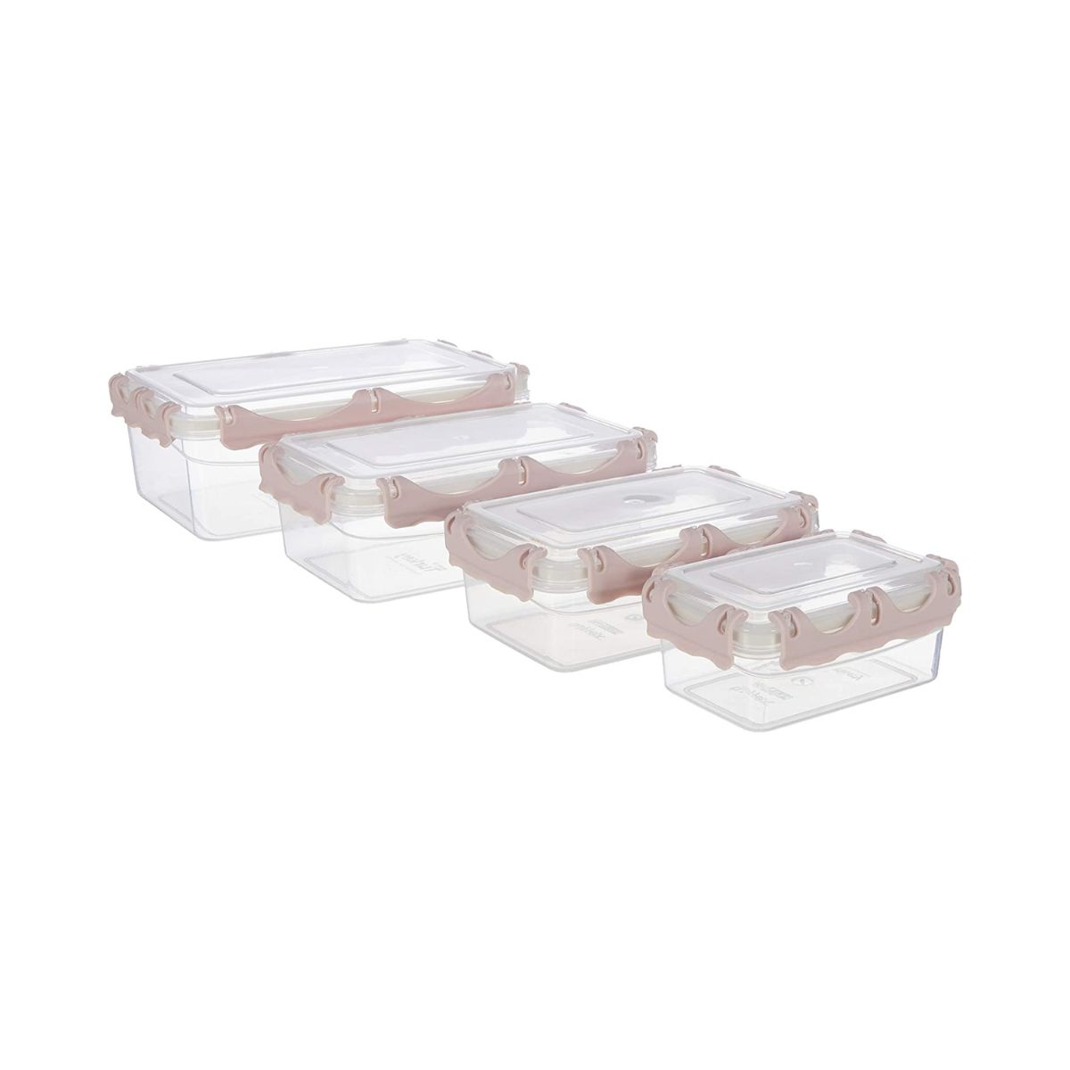 Bucatarie - Set 4 cutii pentru alimente , din plastic , cu capac etans , 0.40+0.80+1.40+2.50 l , Tuffex TP412, hectarul.ro