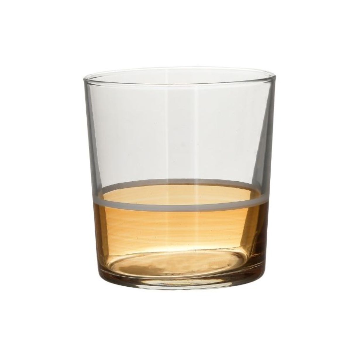 Bucatarie - Set 6 pahare de apa Inart,din sticla, transparent/aramiu, 0.38 l, hectarul.ro