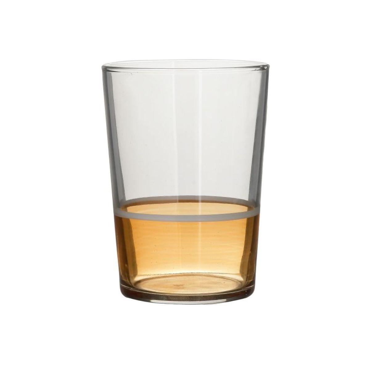 Bucatarie - Set 6 pahare de apa Inart,din sticla, transparent/aramiu, 0.51 l, hectarul.ro