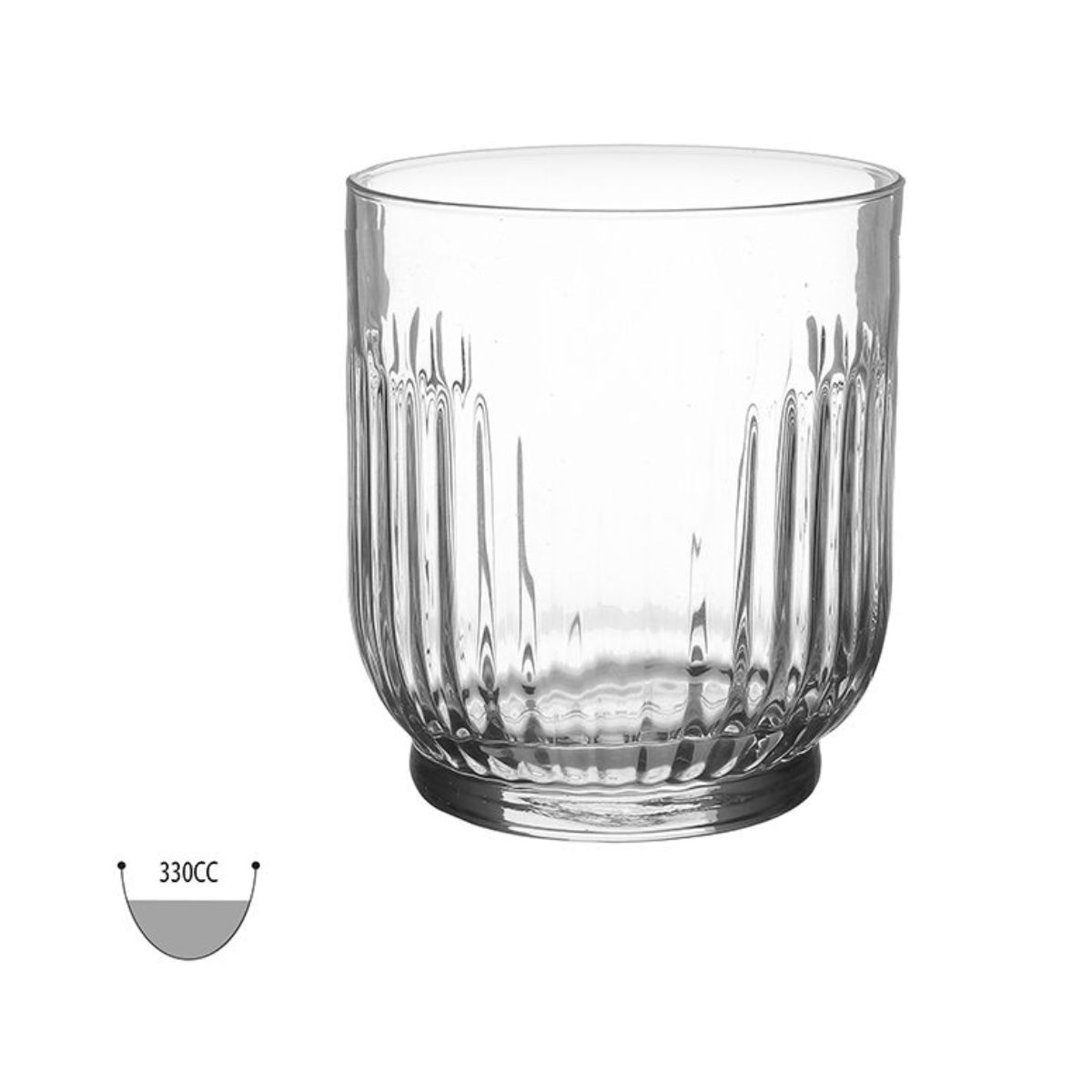 Bucatarie - Set 6 pahare din sticla pentru wiskey 330cc Φ8X9 Inart, hectarul.ro