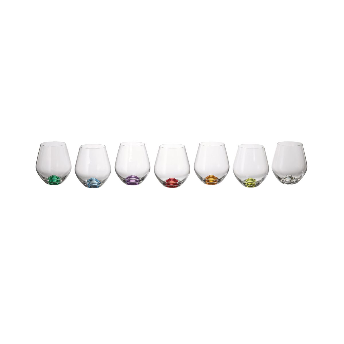 Bucatarie - Set de 6 pahare pentru apa, multicolor, din cristal de Bohemia, 500 ml, Tori Color, hectarul.ro