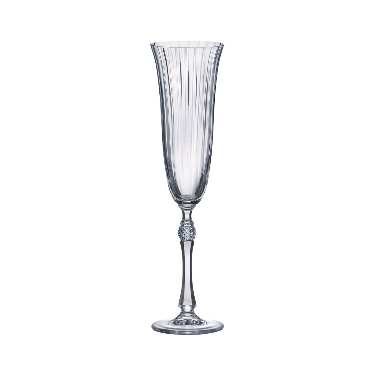 Bucatarie - Set de 6 pahare pentru sampanie, transparent, din cristal de Bohemia, 190 ml, Waterfall, hectarul.ro