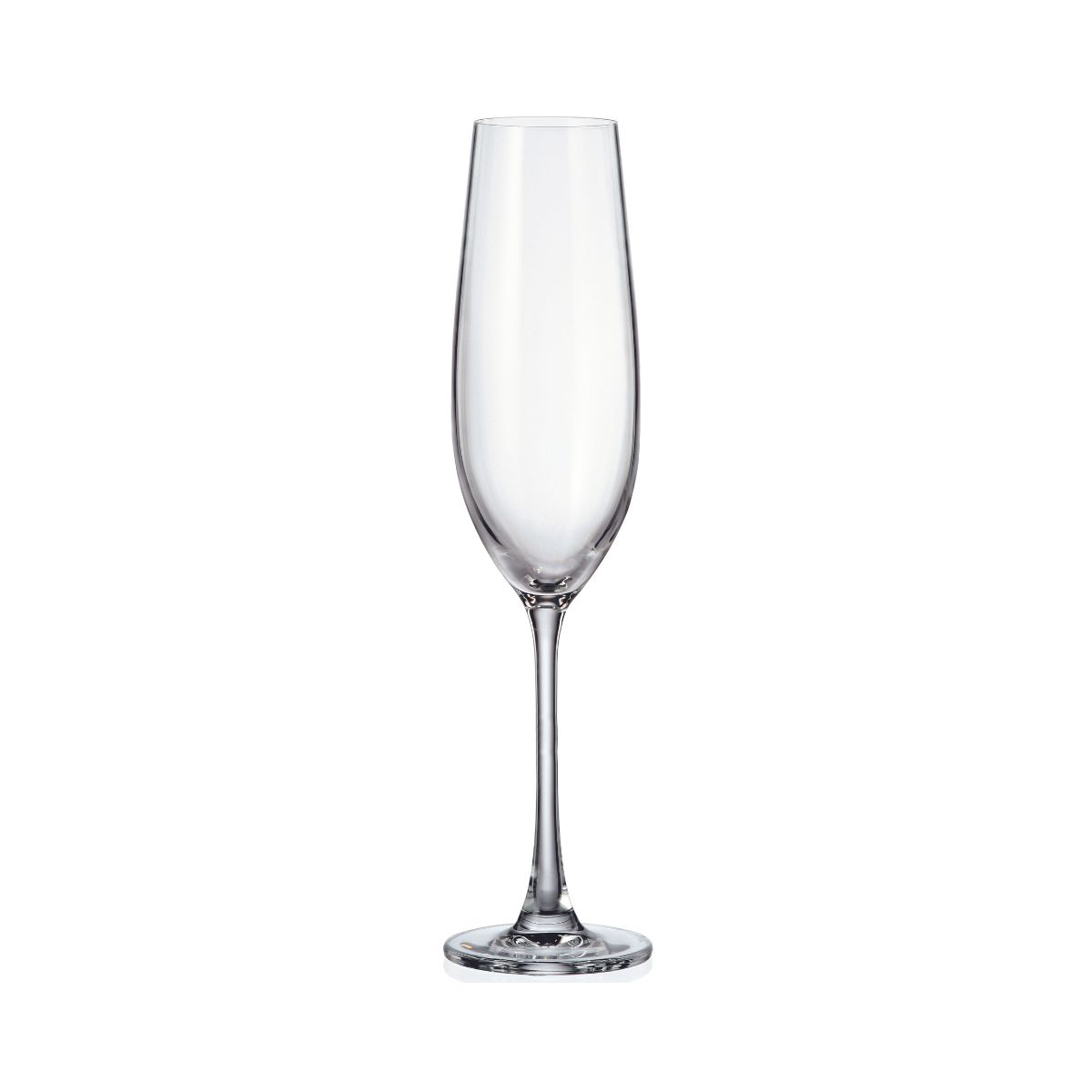 Bucatarie - Set de 6 pahare pentru sampanie, transparent, din cristal de Bohemia, 260 ml, Verona Flute, hectarul.ro