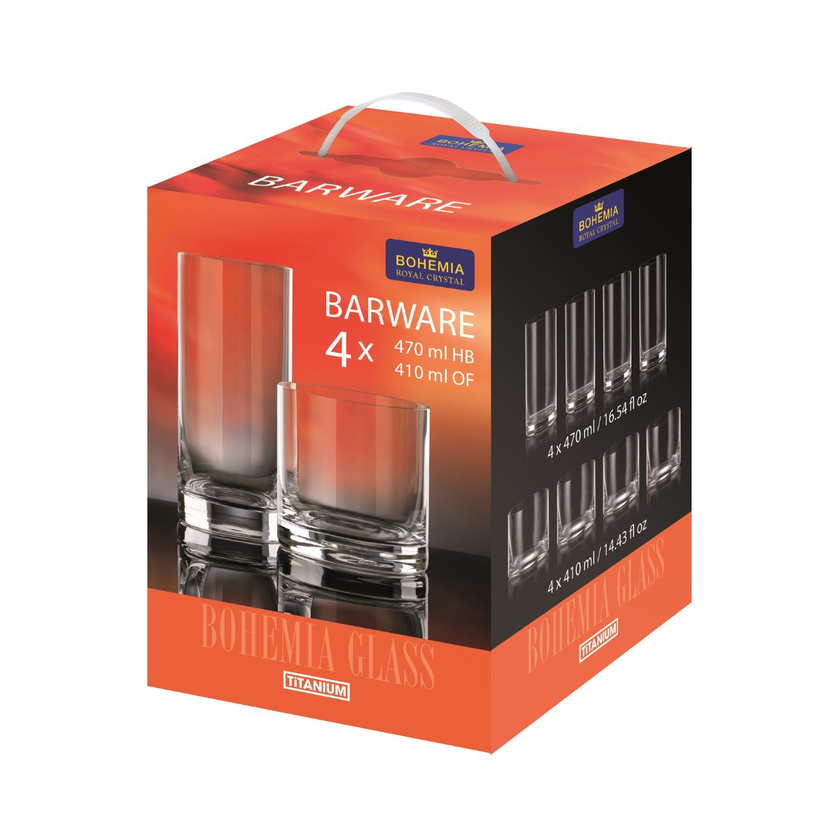 Bucatarie - Set whisky, 4+4, din cristal de Bohemia, 410 ml + 470 ml, Barware Set, hectarul.ro