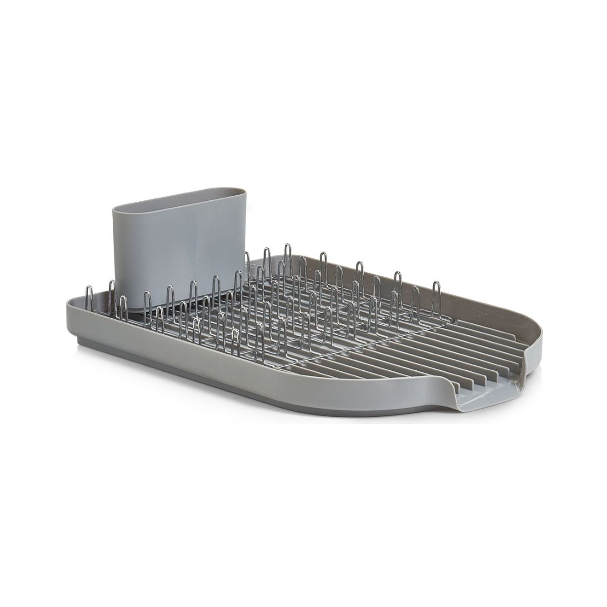 Bucatarie - Suport de vase, cu tava si suport de tacamuri, din metal si plastic, 45 cm, Dish Drain Rack Zeller, hectarul.ro