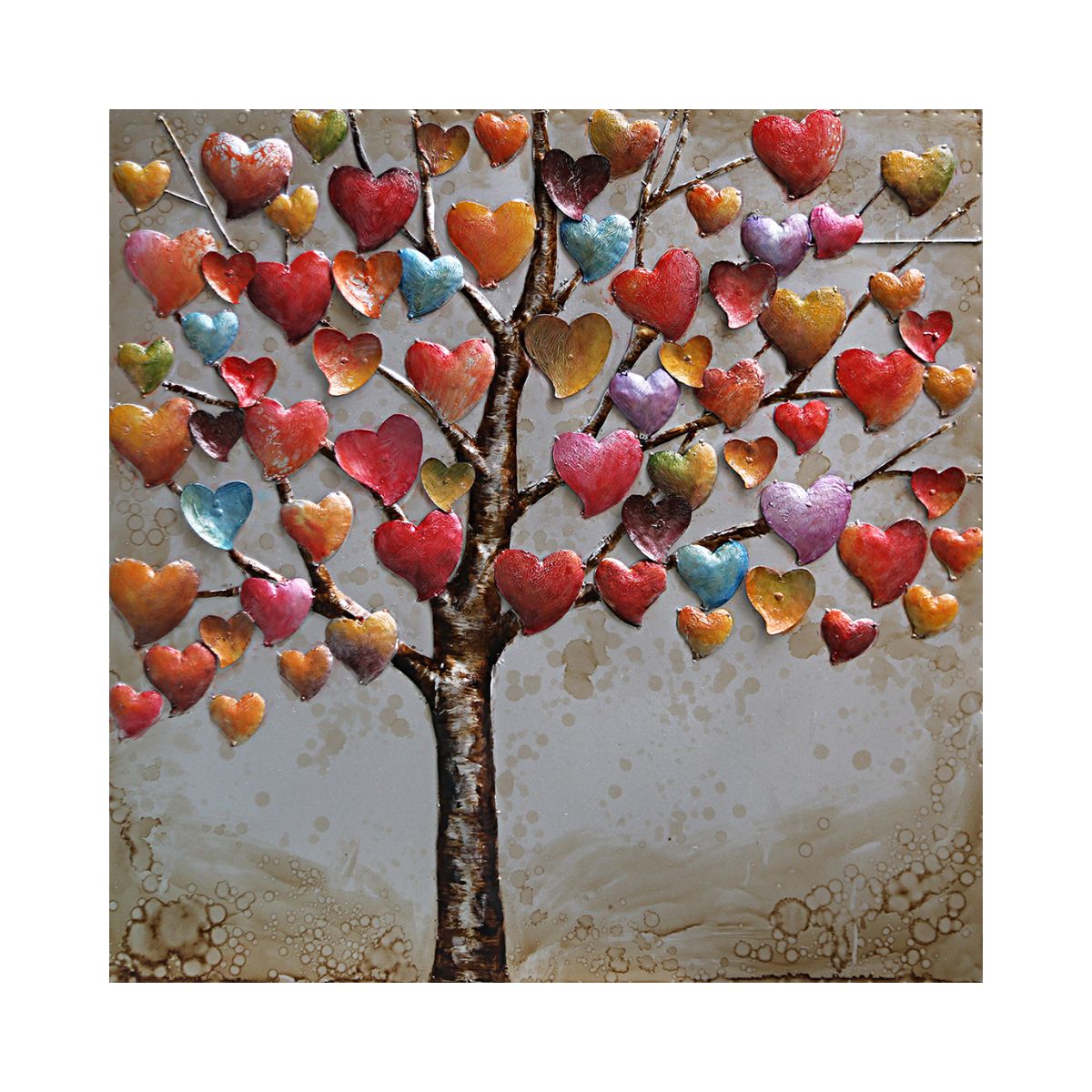 Tablouri - Tablou de metal 3D, motiv "Copacul lui Valentin",  60x60 cm, hectarul.ro