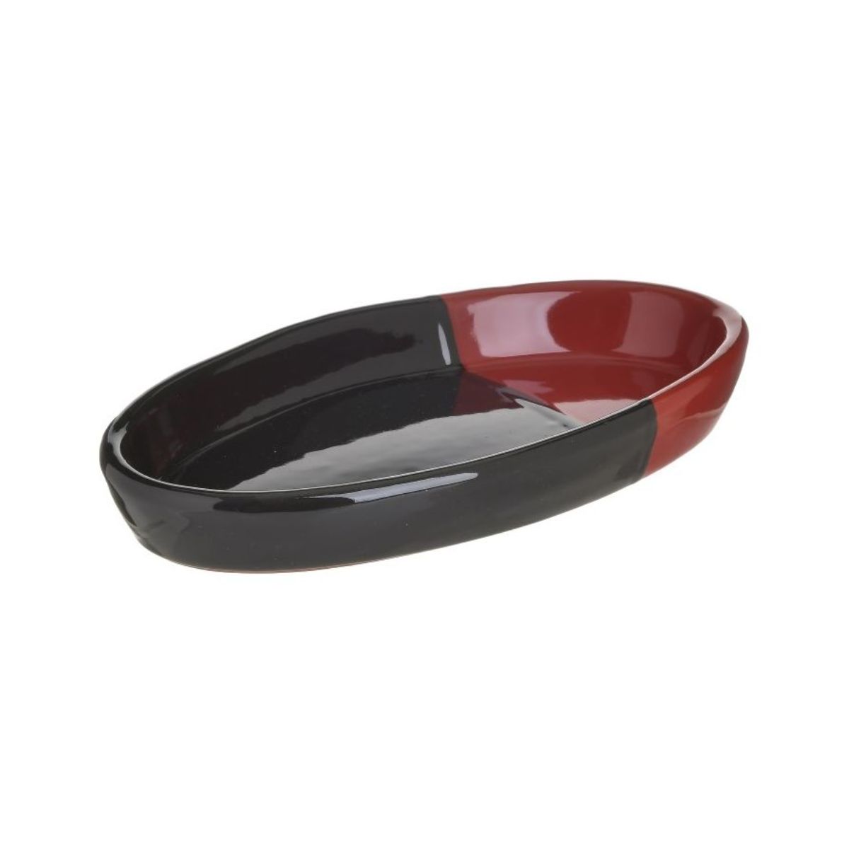 Bucatarie - Vas ceramic negru/rosu pentru cuptor 28X16 cm Inart, hectarul.ro