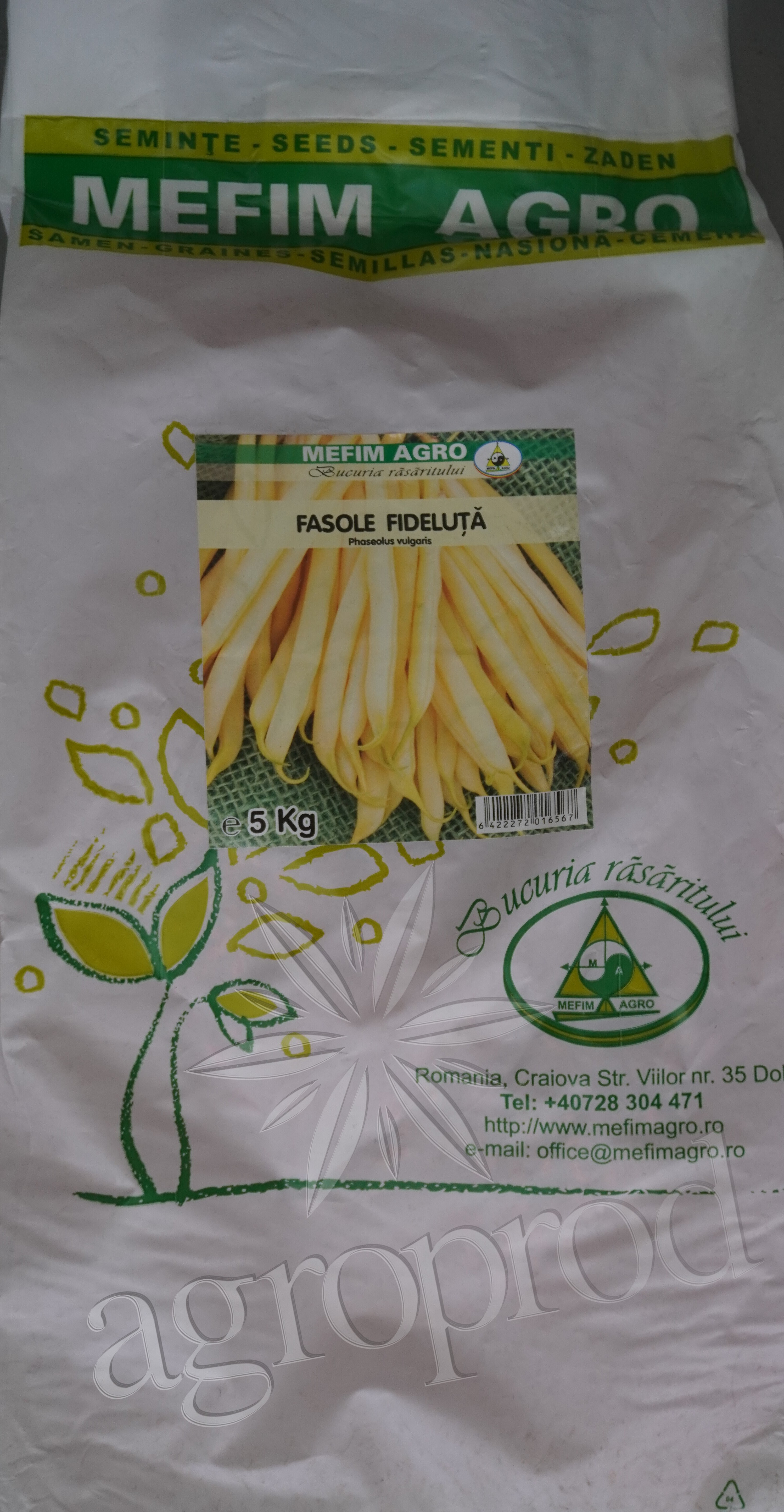 Seminte fasole fideluta sac 5kg(tratata)