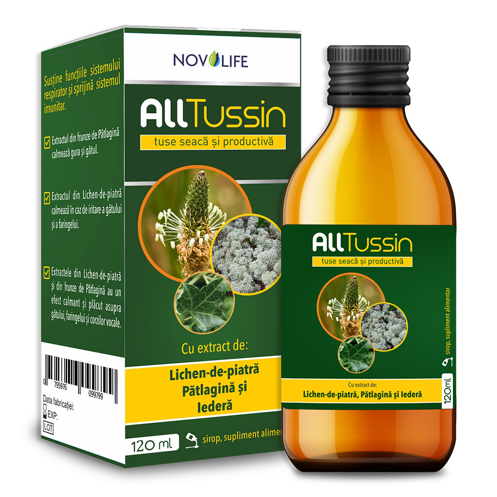 AllTussin - sirop pentru Tuse Seaca si Productiva x 120 ml - Novolife