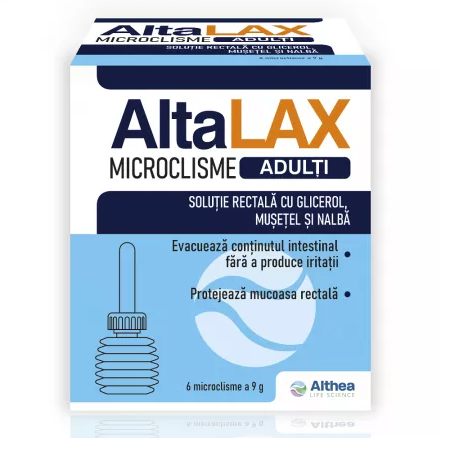 Microclisme pentru adulti AltaLAX, 6 bucati, Althea Life Science 