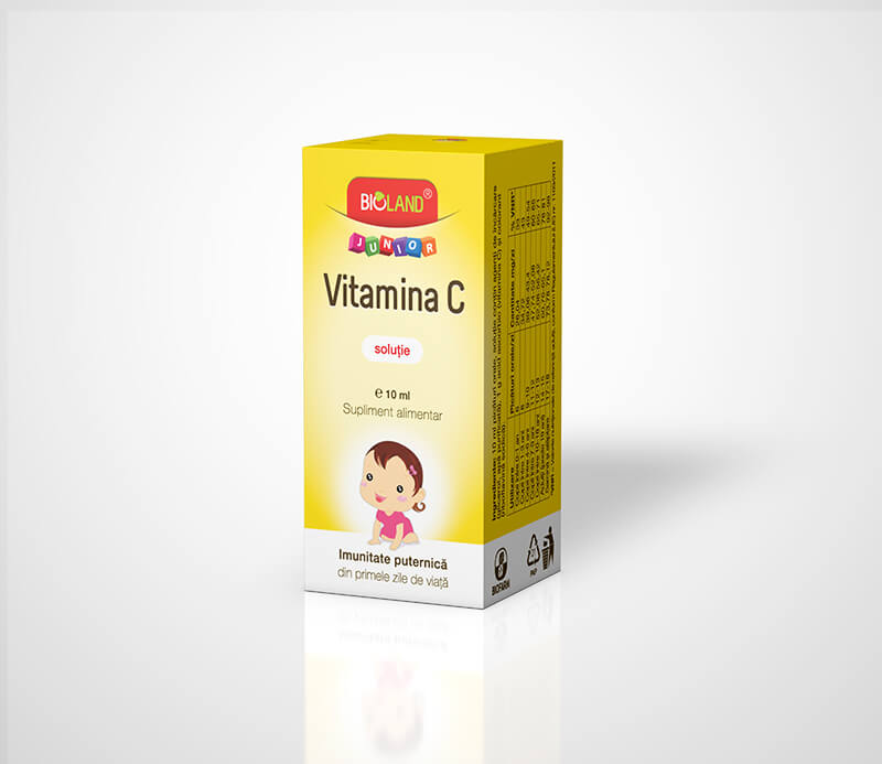 Picături soluție orală Vitamina C Bioland Junior, 10 ml, Biofarm
