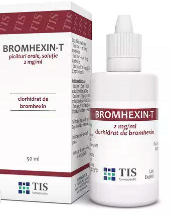 Bromhexin-T, 2 mg/ml picaturi orale solutie, 50 ml, Tis Farmaceutic 